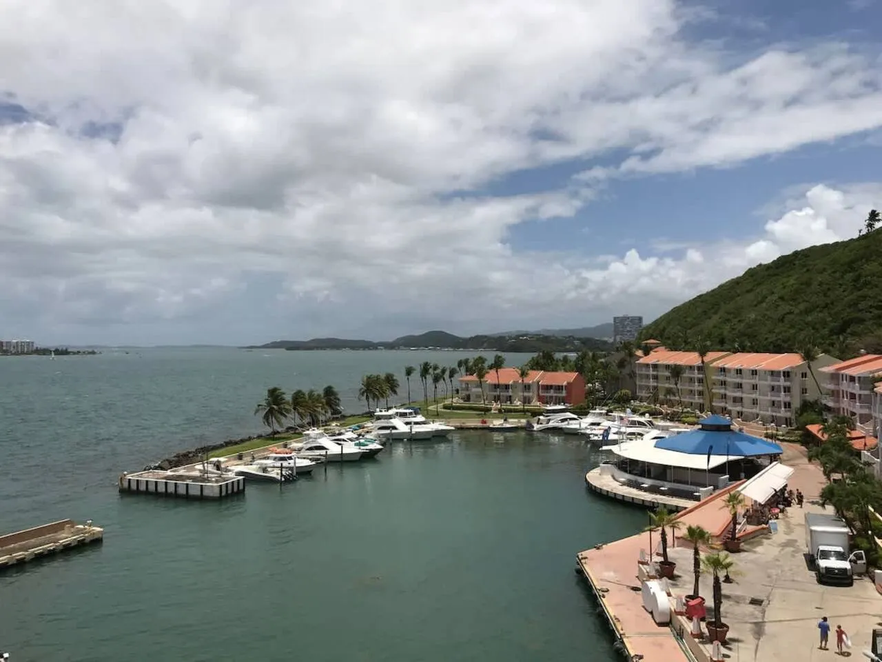 View of the marina and resort next door